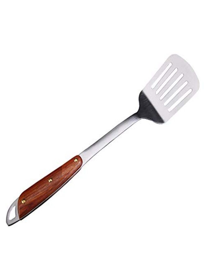 KITOOL Stainless Steel Wok Slotted Spatula Flipper Turner,- Gripped Handle, Ergonomic Design & Dishwasher Safe - Kitchenware Utensil, Cooking Equipment (Pack - 1) (Slotted Spatula) - Image 1